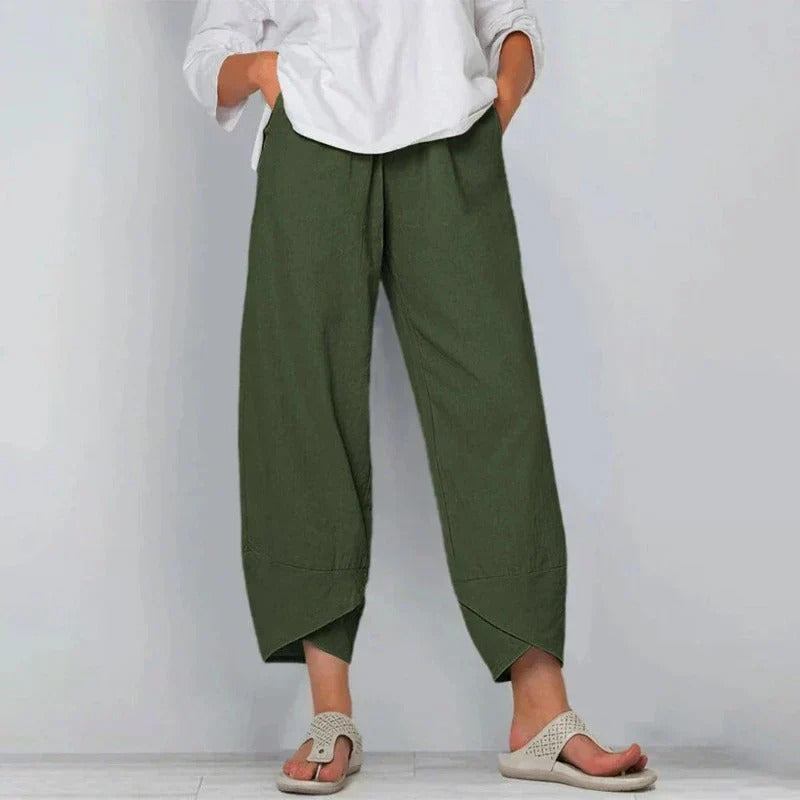 Agathe | Women's Linen Balloon Pants With Tulip Hem