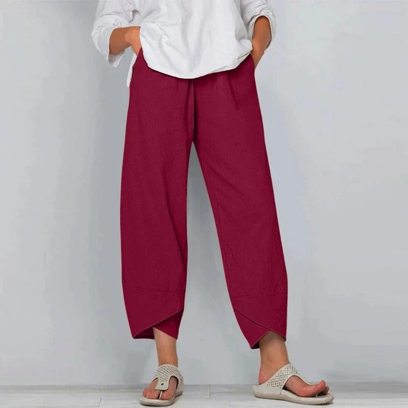 Agathe | Women's Linen Balloon Pants With Tulip Hem