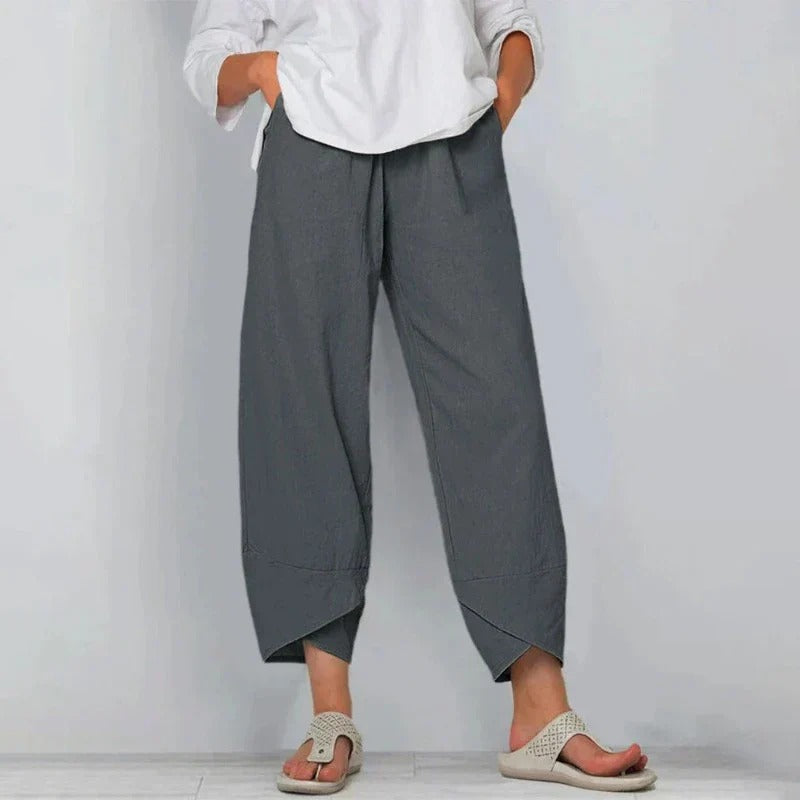 Agathe | Women's Linen Balloon Pants With Tulip Hem