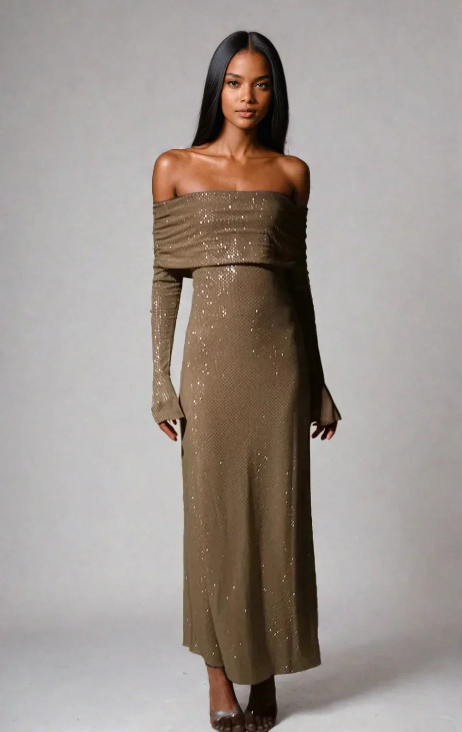 Dominique | Cold-Shoulder Evening Occasion Dress