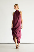 Fenella | Halter Neck House Dress in Luxe Satin
