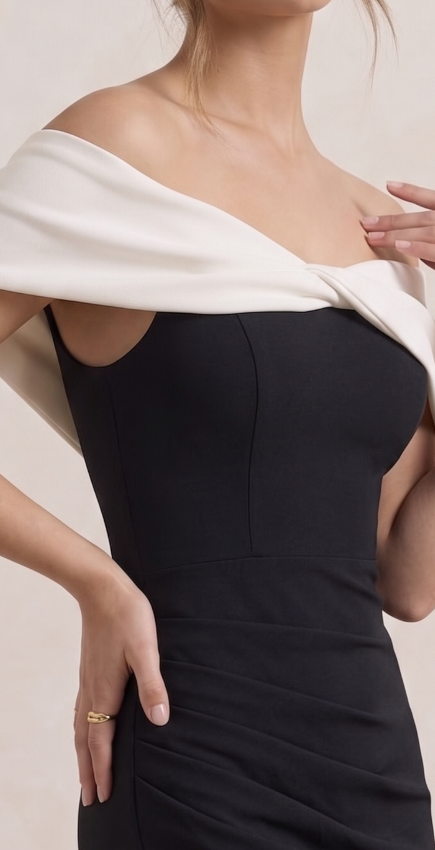 Juliette | Bardot Bow Tight Maxi Occasion Dress