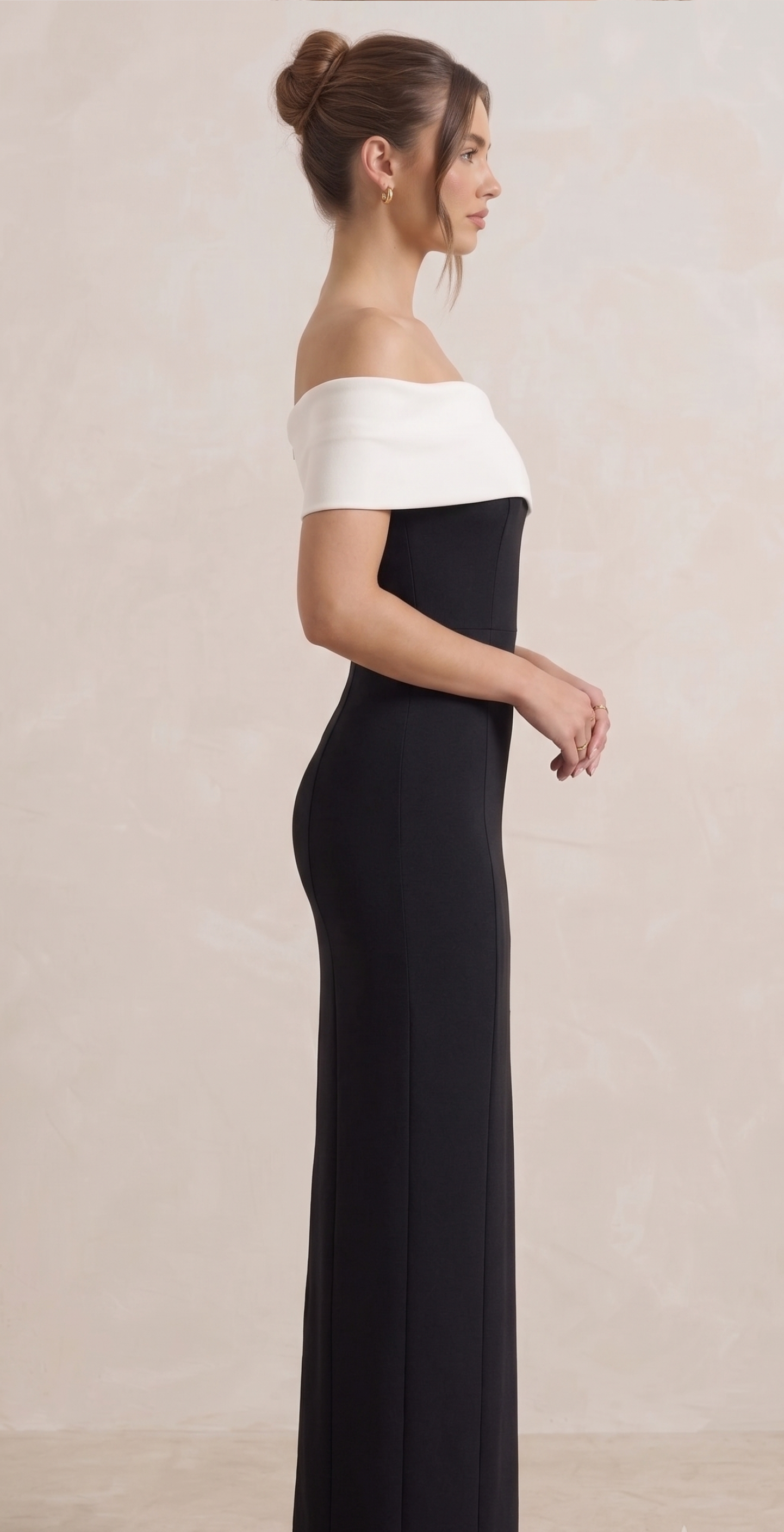 Juliette | Bardot Bow Tight Maxi Occasion Dress