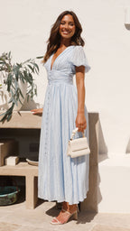 Oriane | Long Sleeve Maxi Dress With Button Front Detail