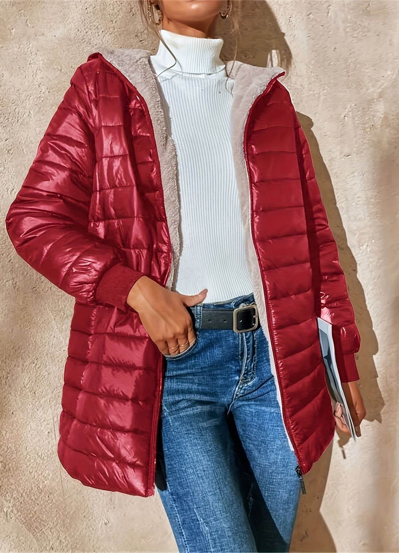 Margaux | Lightweight Puffer Jacket with Hood and Ribbed Cuffs