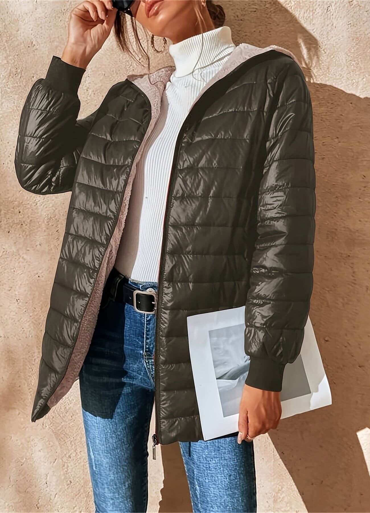 Margaux | Lightweight Puffer Jacket with Hood and Ribbed Cuffs