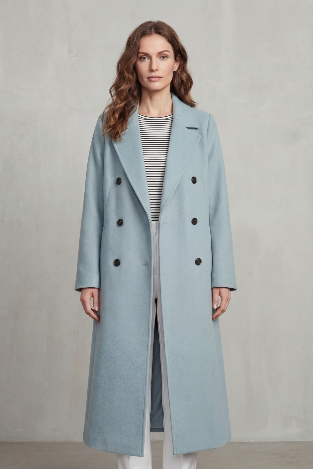 Oceane | Double Breasted Wool Blend Camel Coat