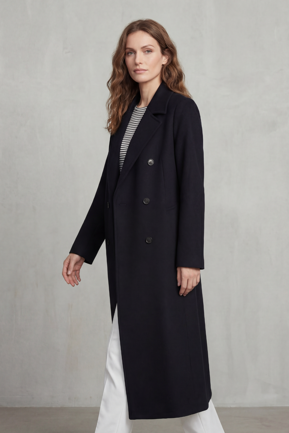Oceane | Double Breasted Wool Blend Camel Coat
