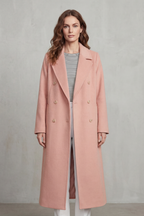 Oceane | Double Breasted Wool Blend Camel Coat