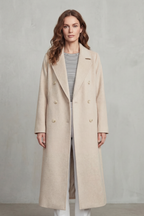 Oceane | Double Breasted Wool Blend Camel Coat