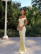 Juliette | Satin Cold-Shoulder Wedding Guest Dress