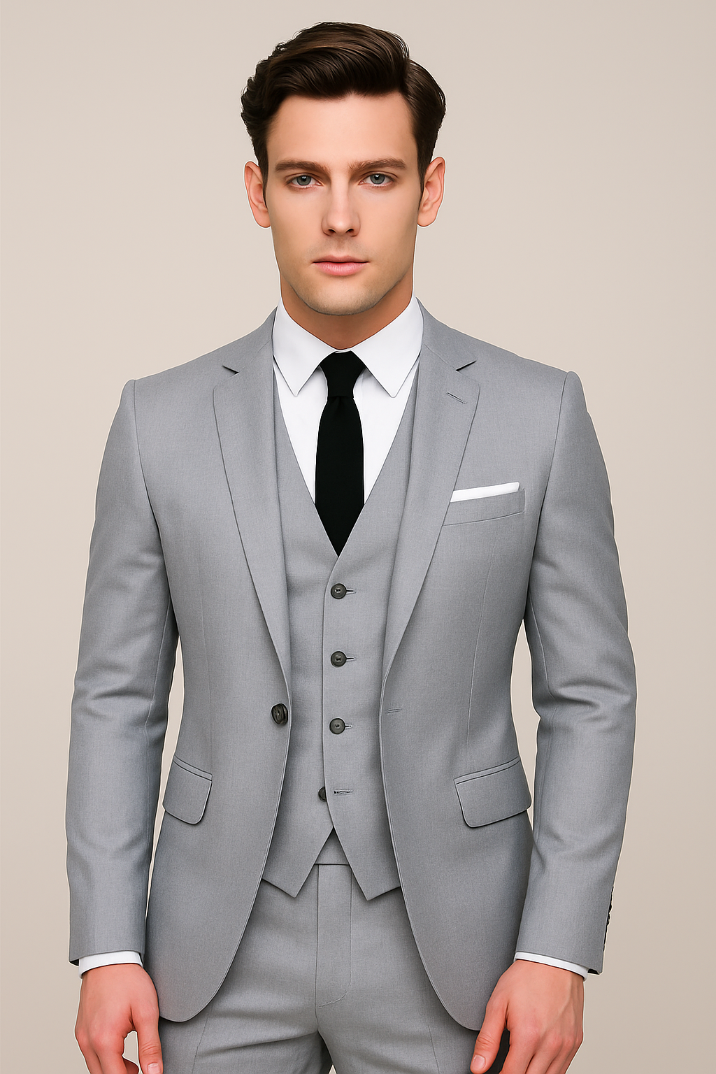 Forrest | Men's 3-Piece Suit Navy Black Grey Slim Fit Formal