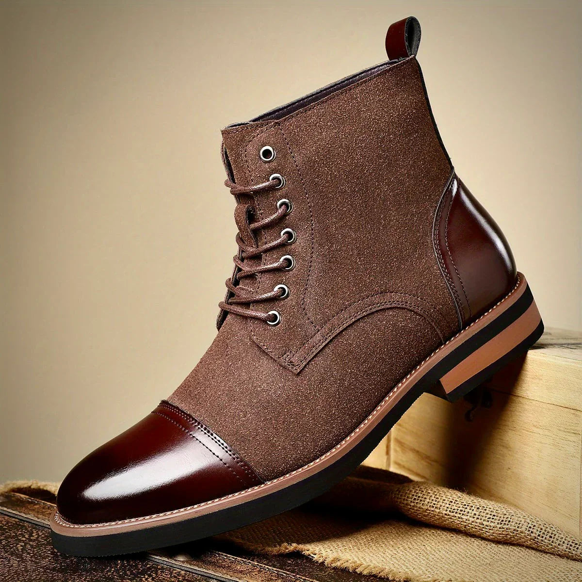 Ulric | Men's Two-Tone Hybrid Ankle Boots for Smart Occasions