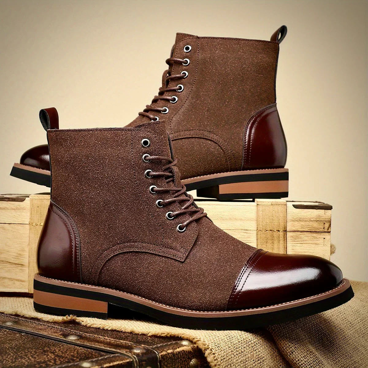 Ulric | Men's Two-Tone Hybrid Ankle Boots for Smart Occasions
