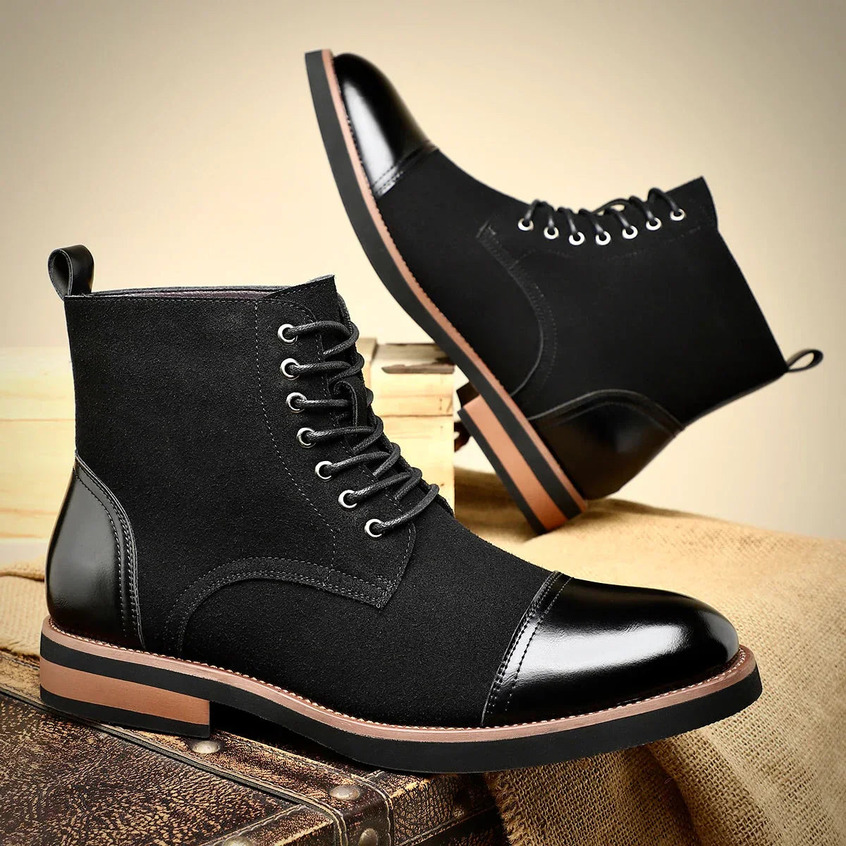 Ulric | Men's Two-Tone Hybrid Ankle Boots for Smart Occasions