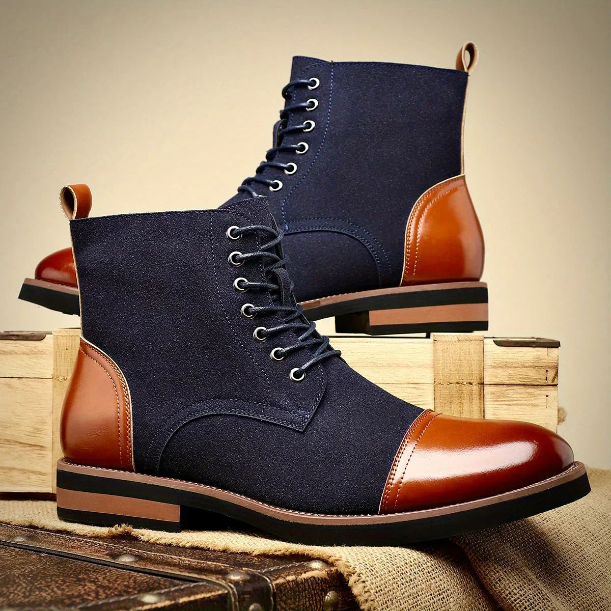 Ulric | Men's Two-Tone Hybrid Ankle Boots for Smart Occasions