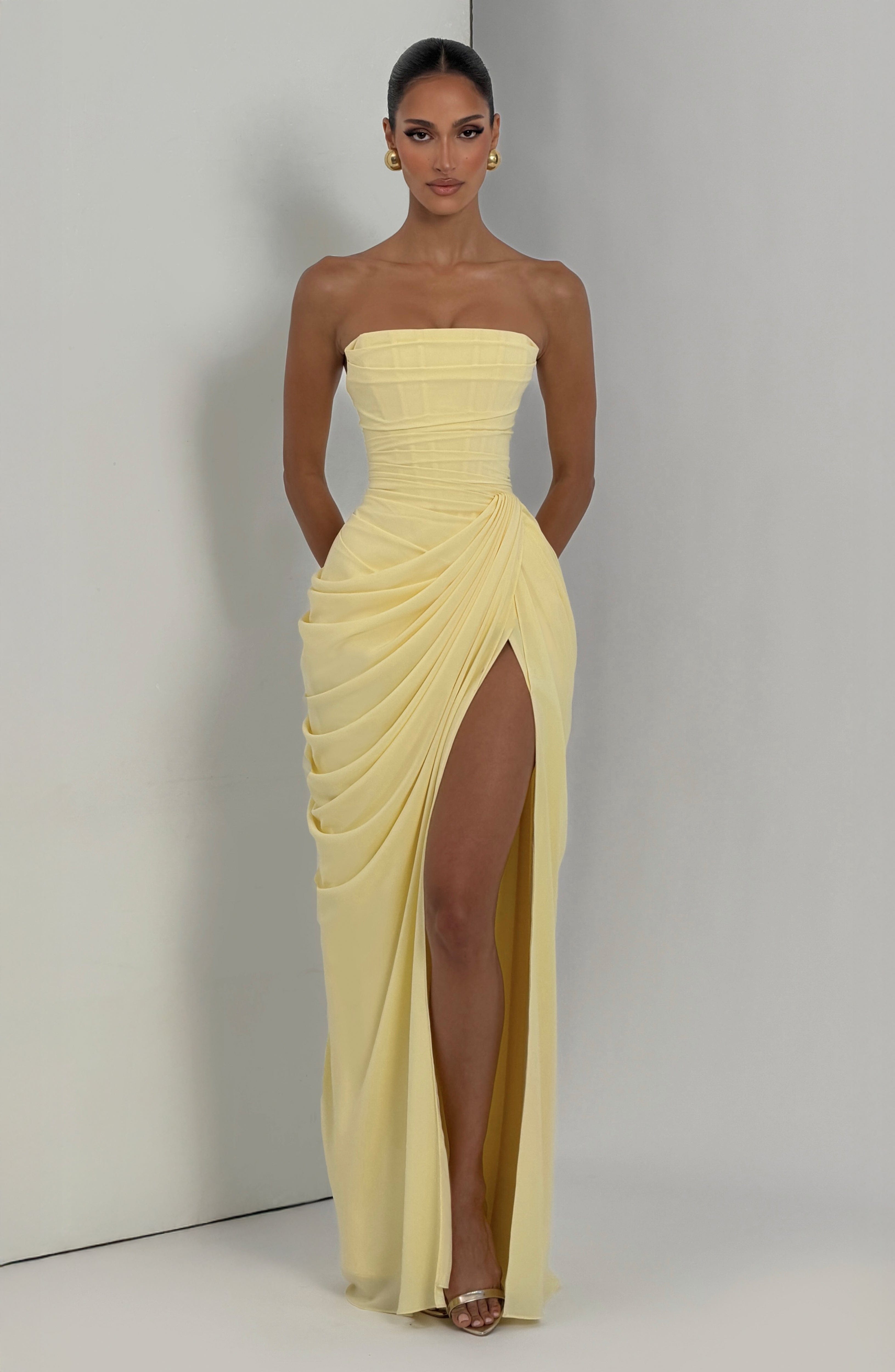 Lucinda | Strapless Corset Bodycon Sculpted Evening Maxi Dress