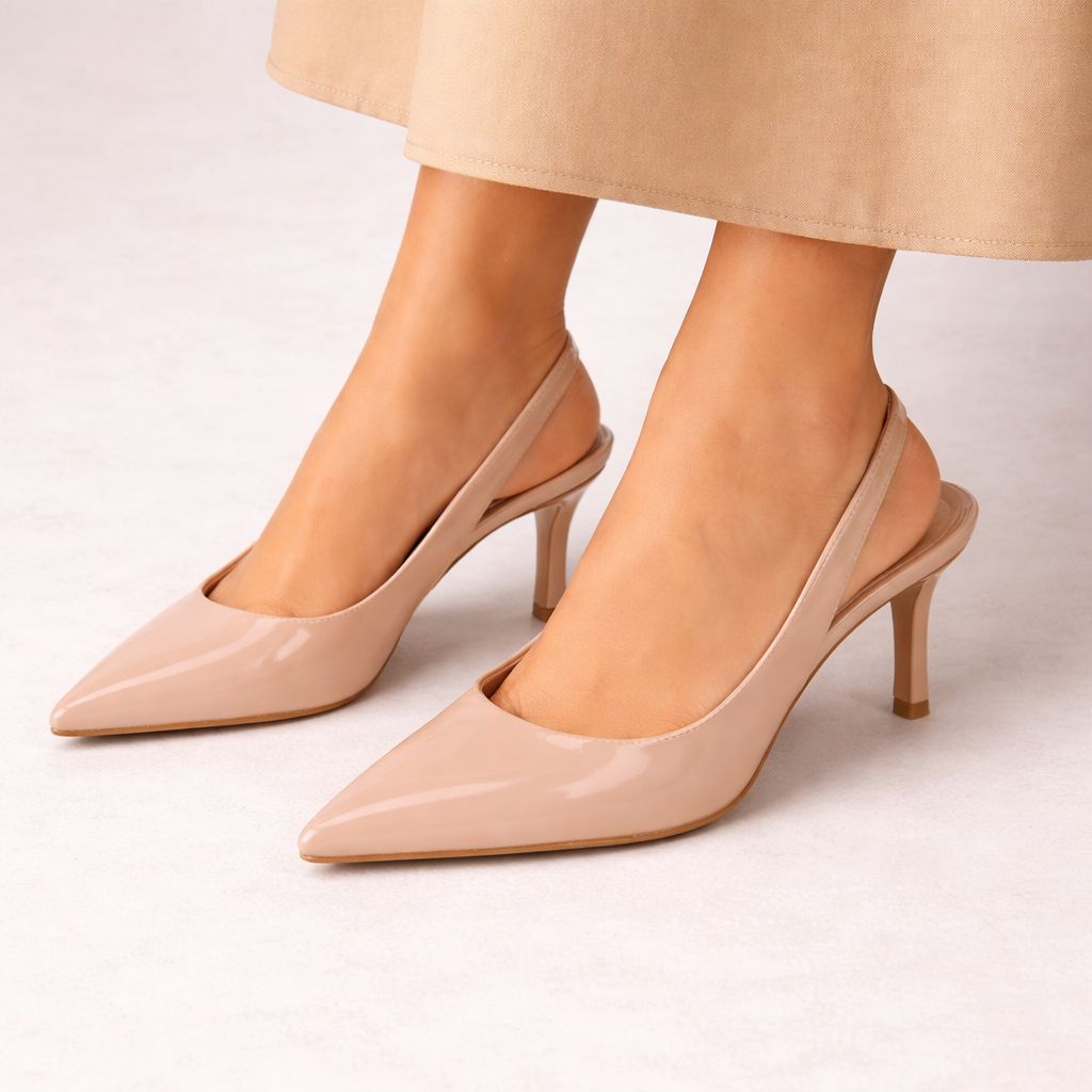 Octavia | Black Low Closed Toe Heels For Work & Evening