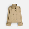 Liliana | Belted Funnel Neck Short Trench Coat