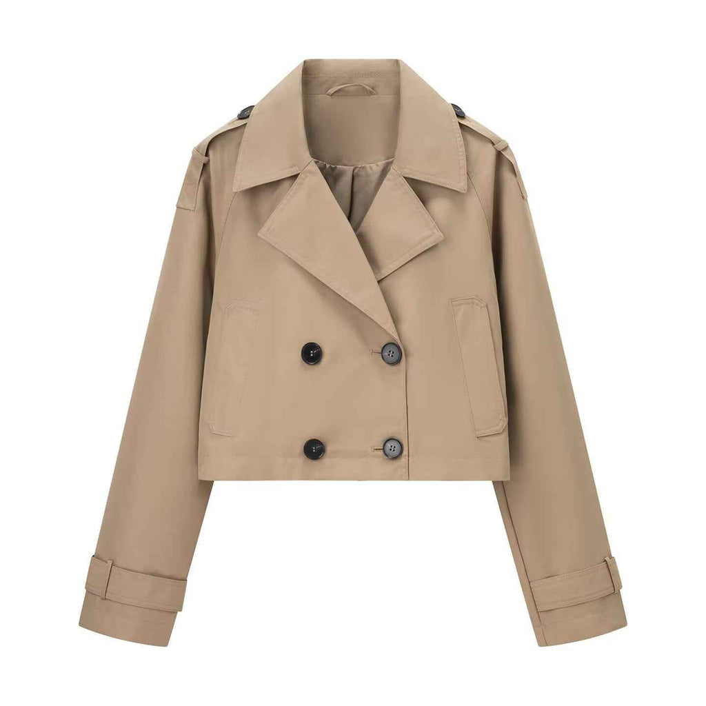 Clemence | Women Short Trench Coat Cropped Double Breasted