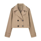 Clemence | Women Short Trench Coat Cropped Double Breasted
