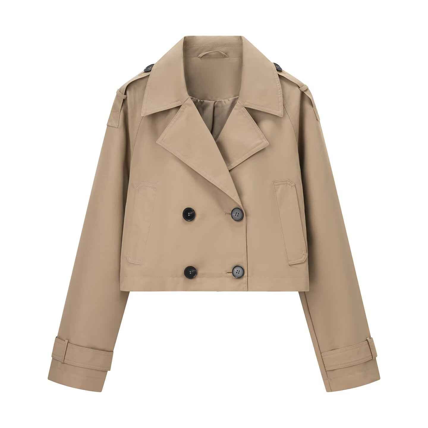Clemence | Women Short Trench Coat Cropped Double Breasted