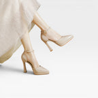 Quintessa | Patent Leather Pointed Toe Ankle Strap Pumps
