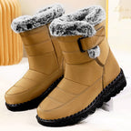 Marguerite | Warm Faux Fur Low Heel Winter Boots Black