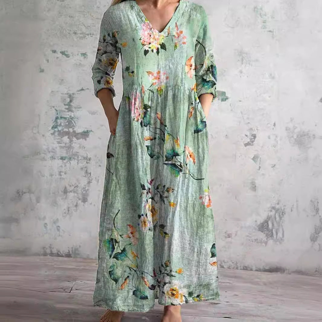 Giselle | White Summer Dresses For Women V-Neck Floral Day