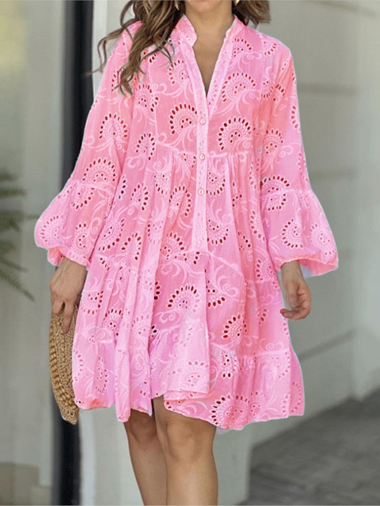 Ophelia | Tiered Balloon Sleeve Mini Dress for Summer Occasions
