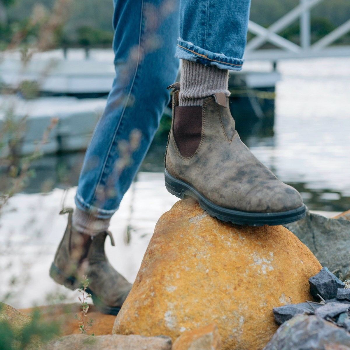 Lavinia | Black Brown Leather Chelsea Boots For Women