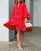 Ophelia | Tiered Balloon Sleeve Mini Dress for Summer Occasions