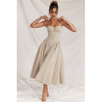 Mirabelle | Corset Adjustable Spaghetti Strap Midi Dress