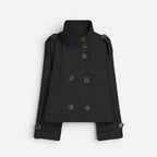 Liliana | Belted Funnel Neck Short Trench Coat