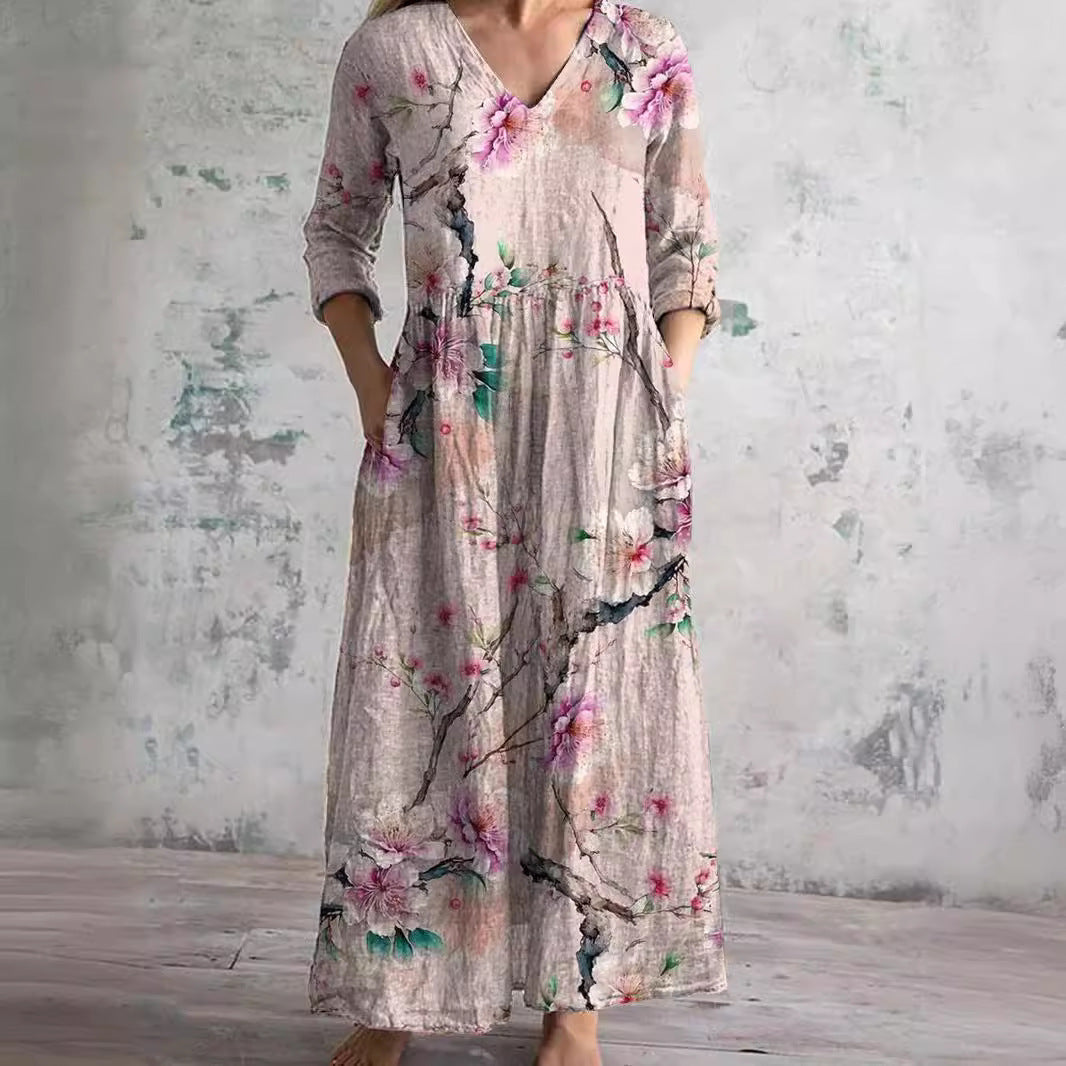 Giselle | White Summer Dresses For Women V-Neck Floral Day