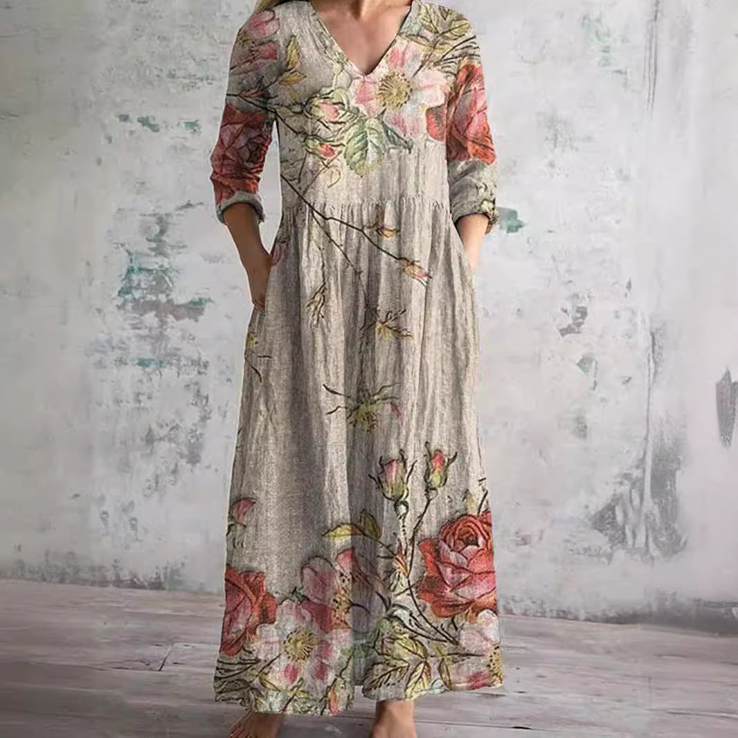 Giselle | White Summer Dresses For Women V-Neck Floral Day