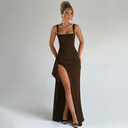 Tatiana | Square Neck Split Maxi Dress