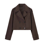 Clemence | Women Short Trench Coat Cropped Double Breasted