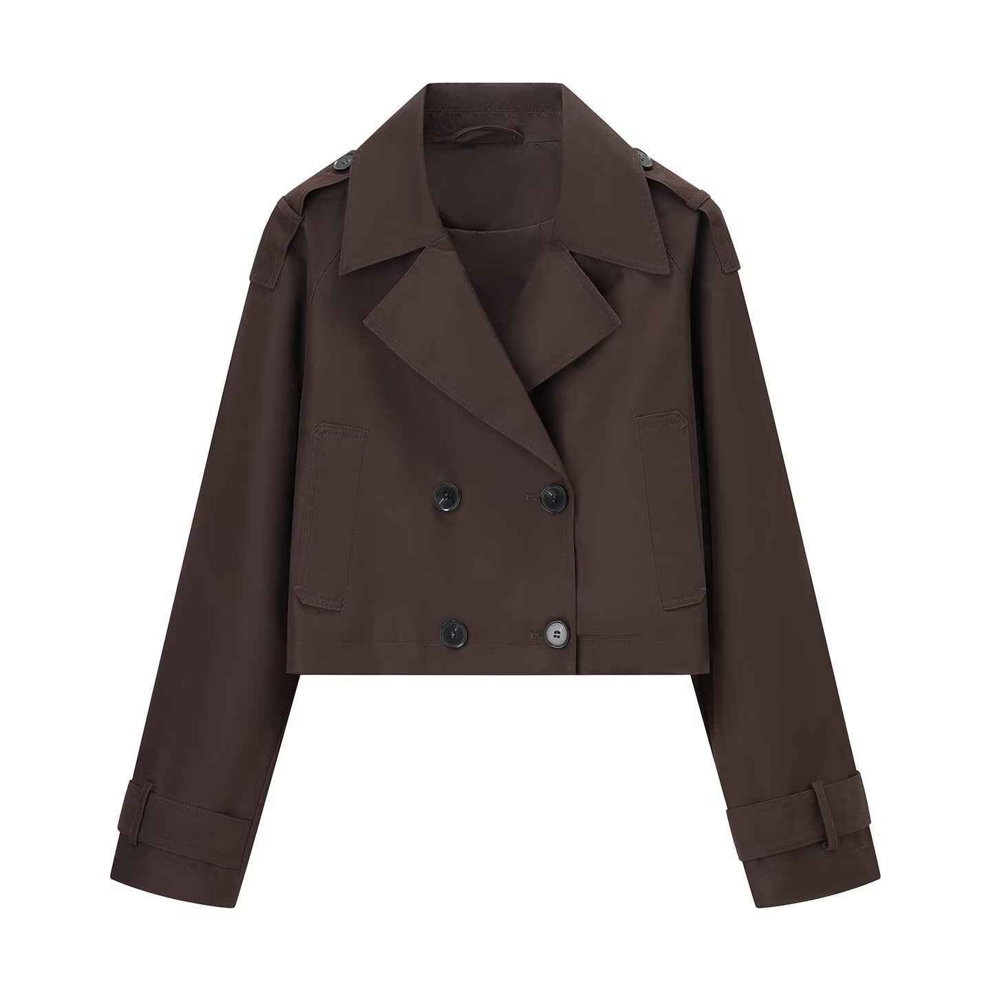Clemence | Women Short Trench Coat Cropped Double Breasted