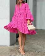 Ophelia | Tiered Balloon Sleeve Mini Dress for Summer Occasions