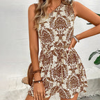 Cordelia | Floral Boho One Shoulder Wide Leg Romper Dress