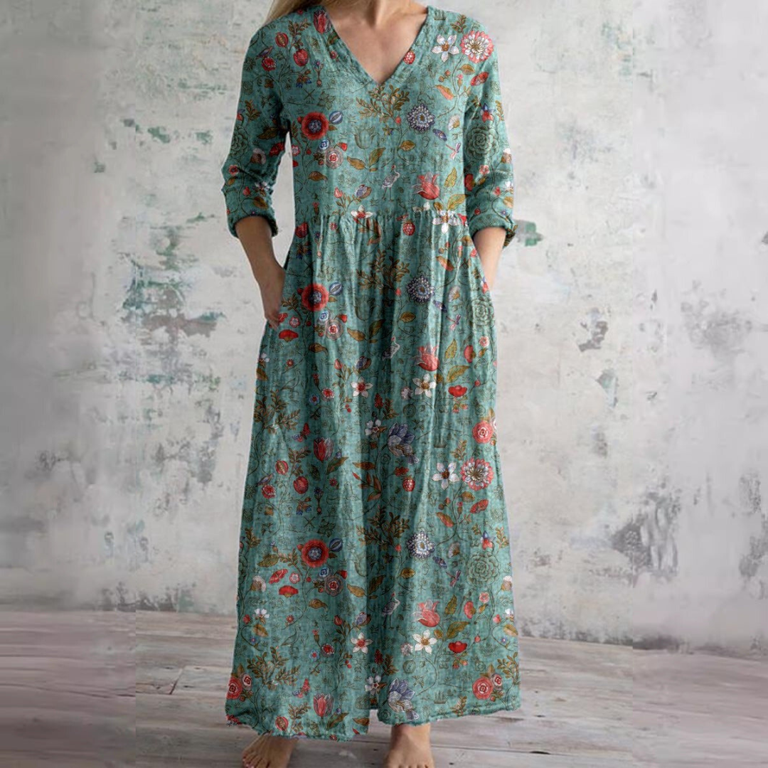 Giselle | White Summer Dresses For Women V-Neck Floral Day