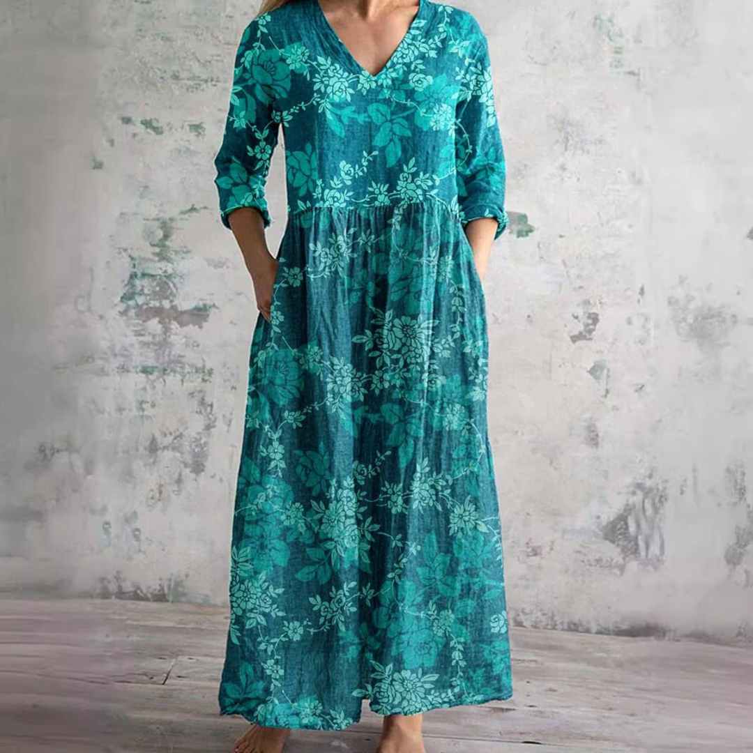 Giselle | White Summer Dresses For Women V-Neck Floral Day