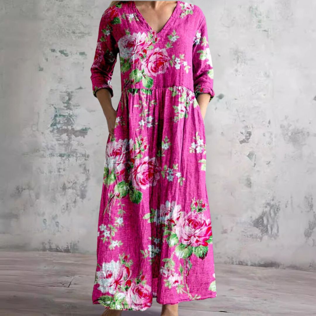 Giselle | White Summer Dresses For Women V-Neck Floral Day