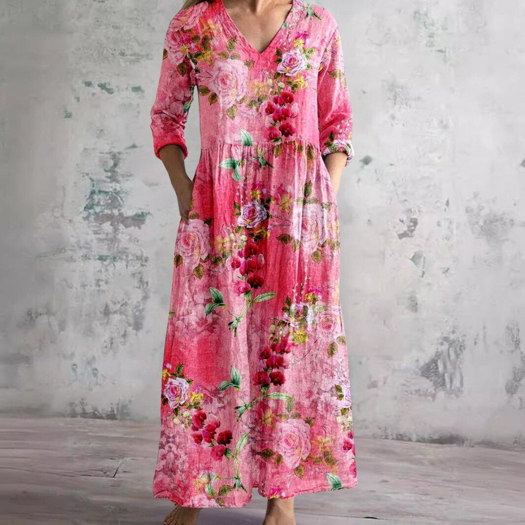 Giselle | White Summer Dresses For Women V-Neck Floral Day