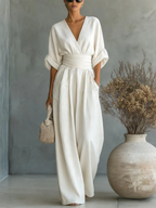 Romilly | Elegant V-Neck Jumpsuit For Work And Weekend