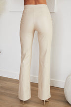 Lucinda | Faux Leather Jacket Style Tailored Straight Trousers
