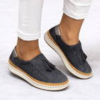 Octavia | Supportive Slip-On Flats with Tassel Detail