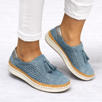 Octavia | Supportive Slip-On Flats with Tassel Detail