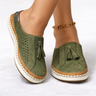Octavia | Supportive Slip-On Flats with Tassel Detail